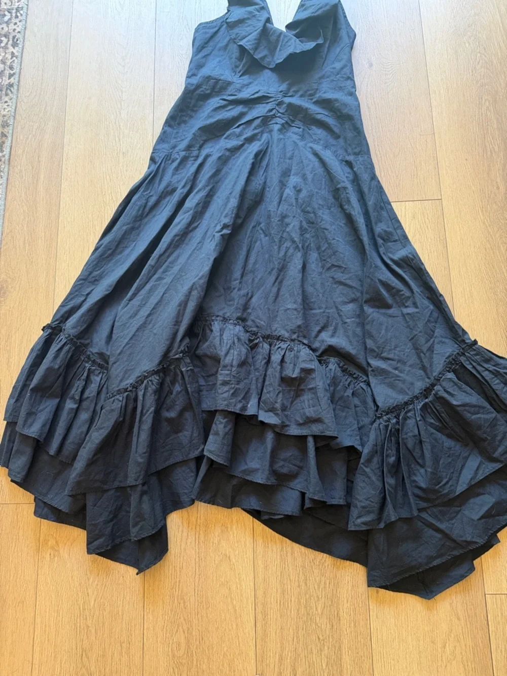 Free People endless summer Black Backless Ruffle Halter Maxi Dress - Picture 4 of 14